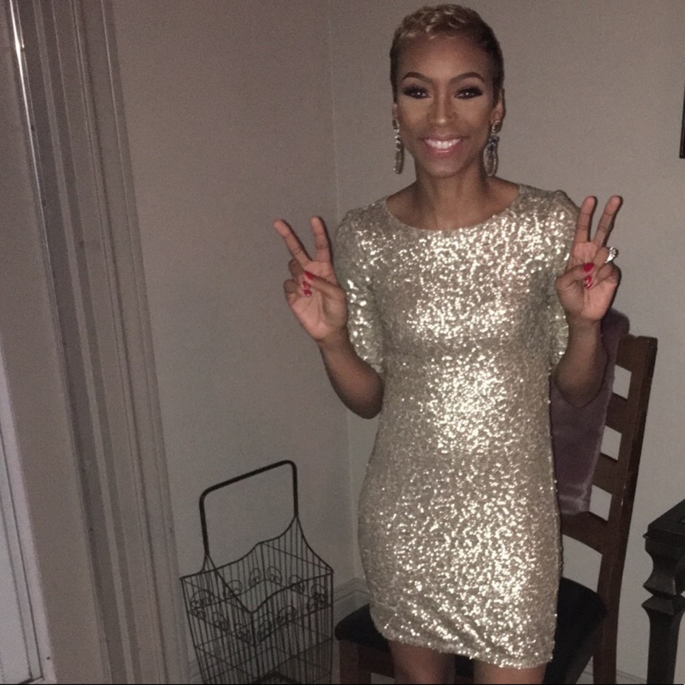 Gold Sequin Party Dress